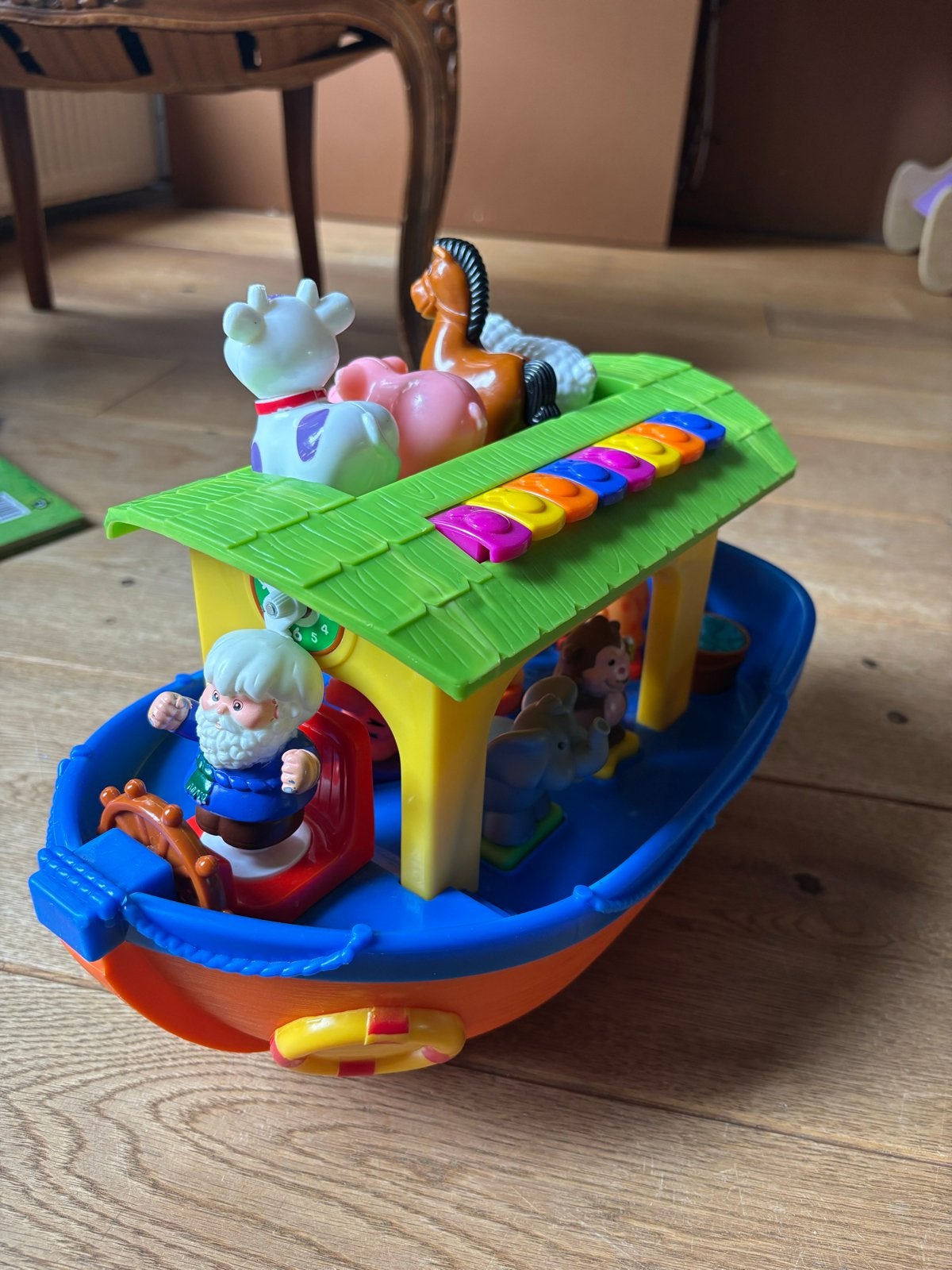 Fisher Price Ark van Noah met diertjes en geluiden, Ophalen of Verzenden, Gebruikt, Speelset, Met geluid