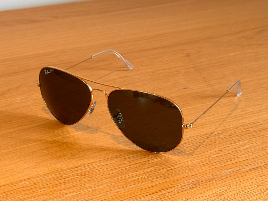 Ray-Ban Aviator Classic P (gepolariseerd), Zonnebril, Bruin, Ophalen of Verzenden, Zo goed als nieuw