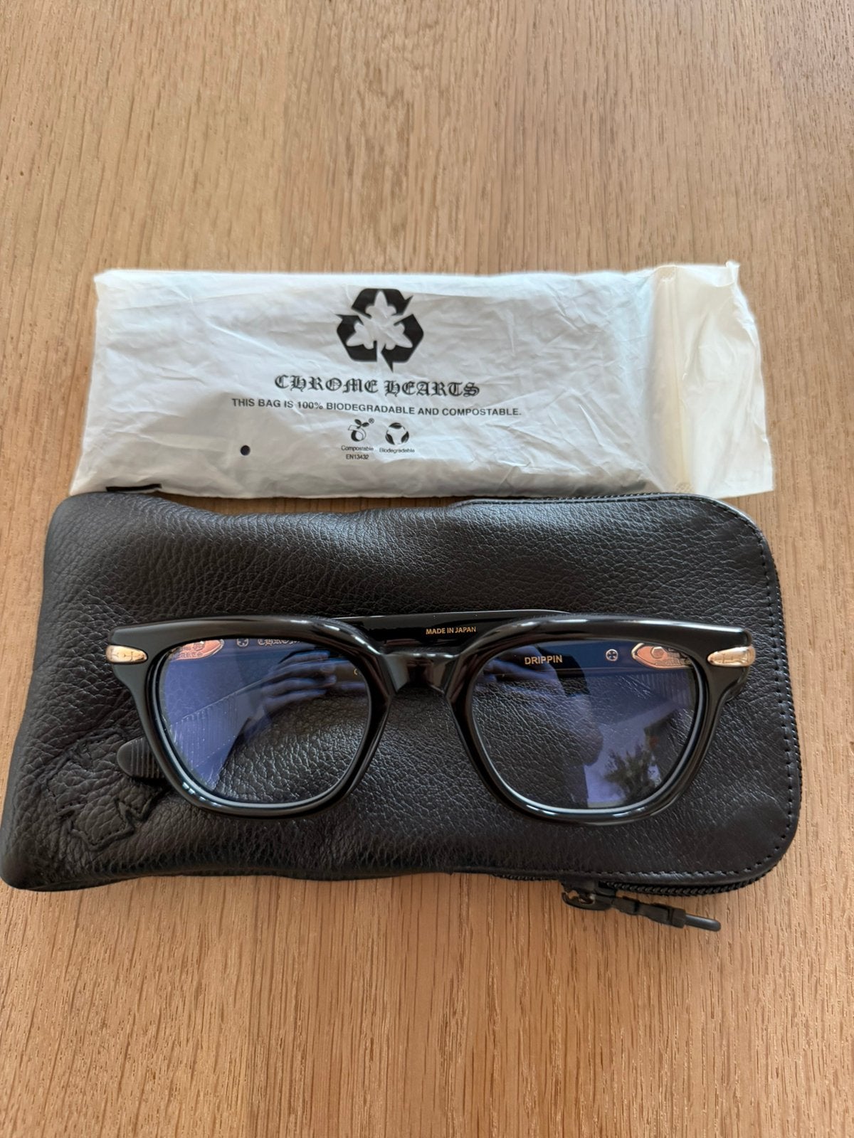 Chrome Hearts Black 18k Gold Drippin glasses, Zwart, Nieuw, Bril, Ophalen