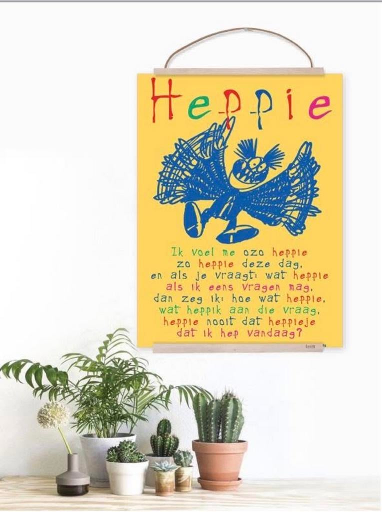 Plint Poëzieposter 'Heppie' - Joke van Leeuwen & René Windig, Ophalen of Verzenden