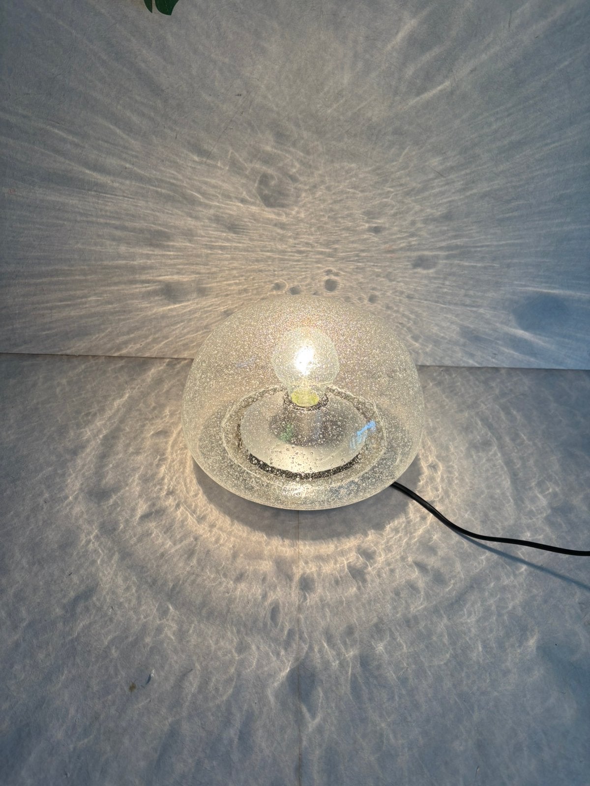 Vintage Hillebrand space age bubbelglas lamp jaren '60/'70, Ophalen of Verzenden, Gebruikt, Glas
