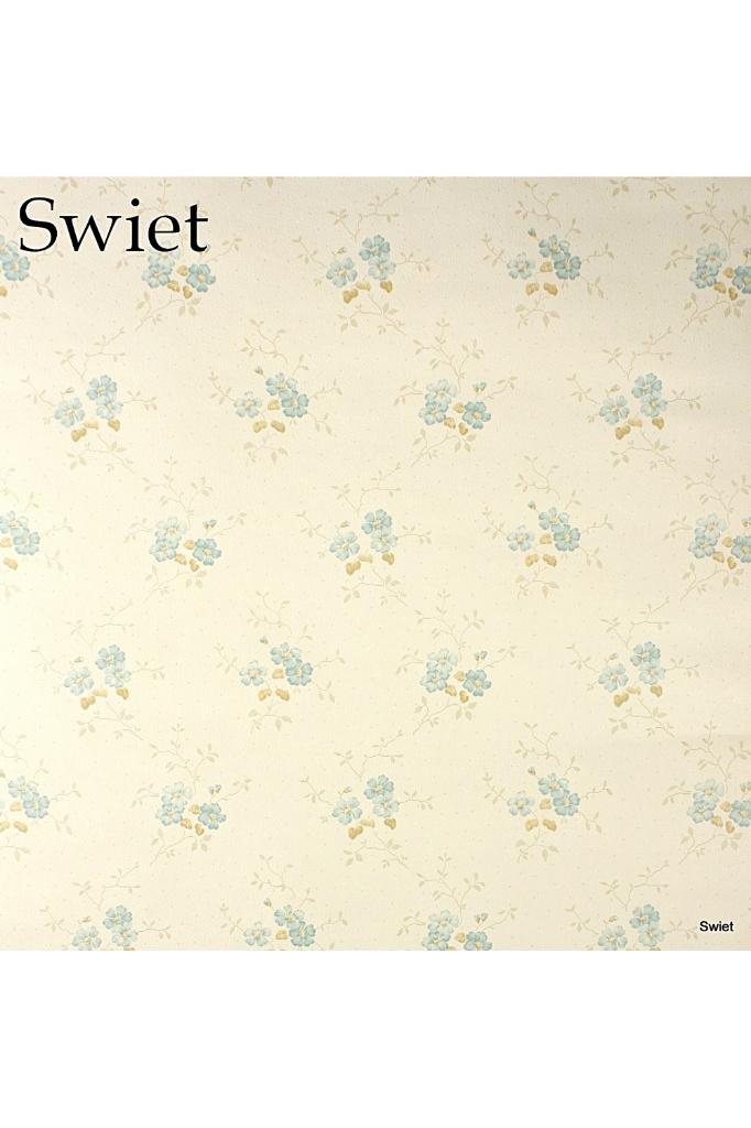 4956 bloemen behang blauw crème zand jaren 50 swiet, Huis en Inrichting, Stoffering | Behang, Ophalen of Verzenden, 25 tot 50 m²
