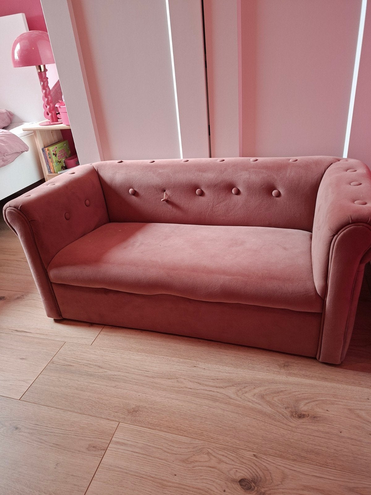 Kinderbankje oud- roze (Xenos), Ophalen, Gebruikt, Overige maten, Minder dan 75 cm