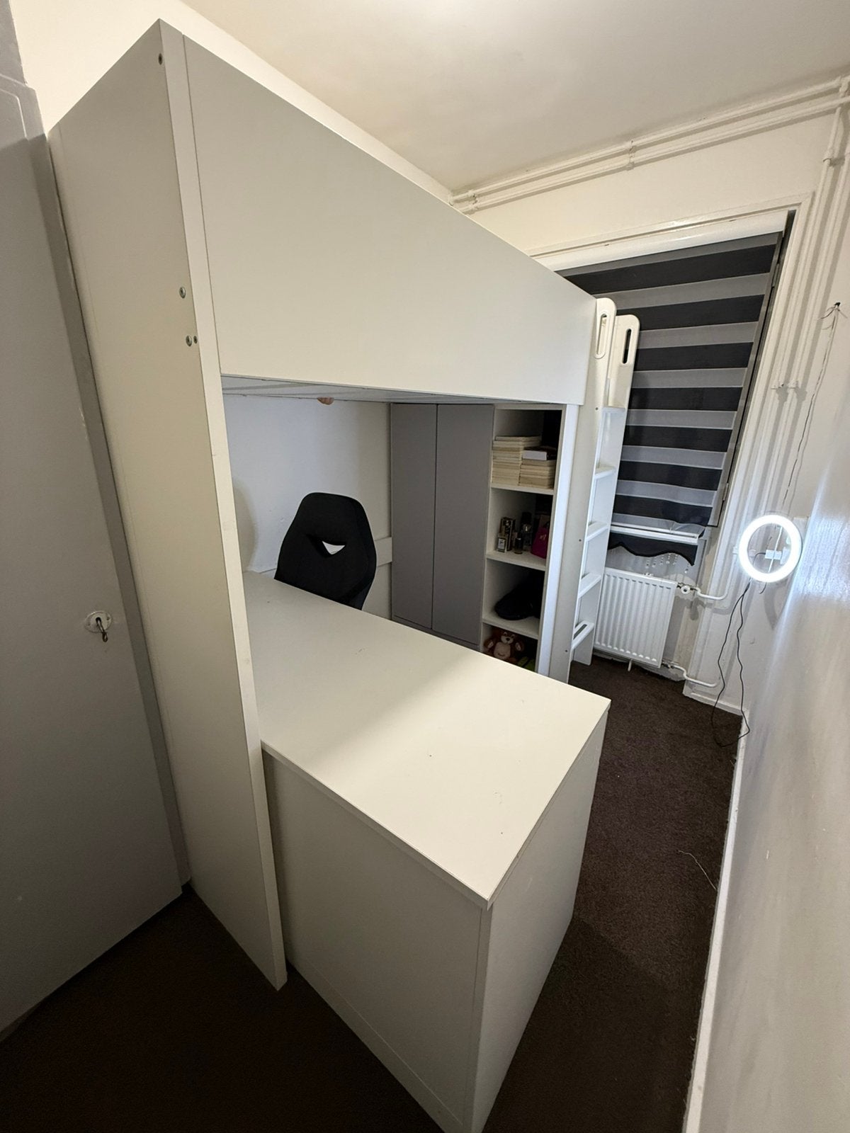 Hoogslaper 90x200 met bureau, Huis en Inrichting, Ophalen, Gebruikt, Eenpersoons, 160 tot 180 cm