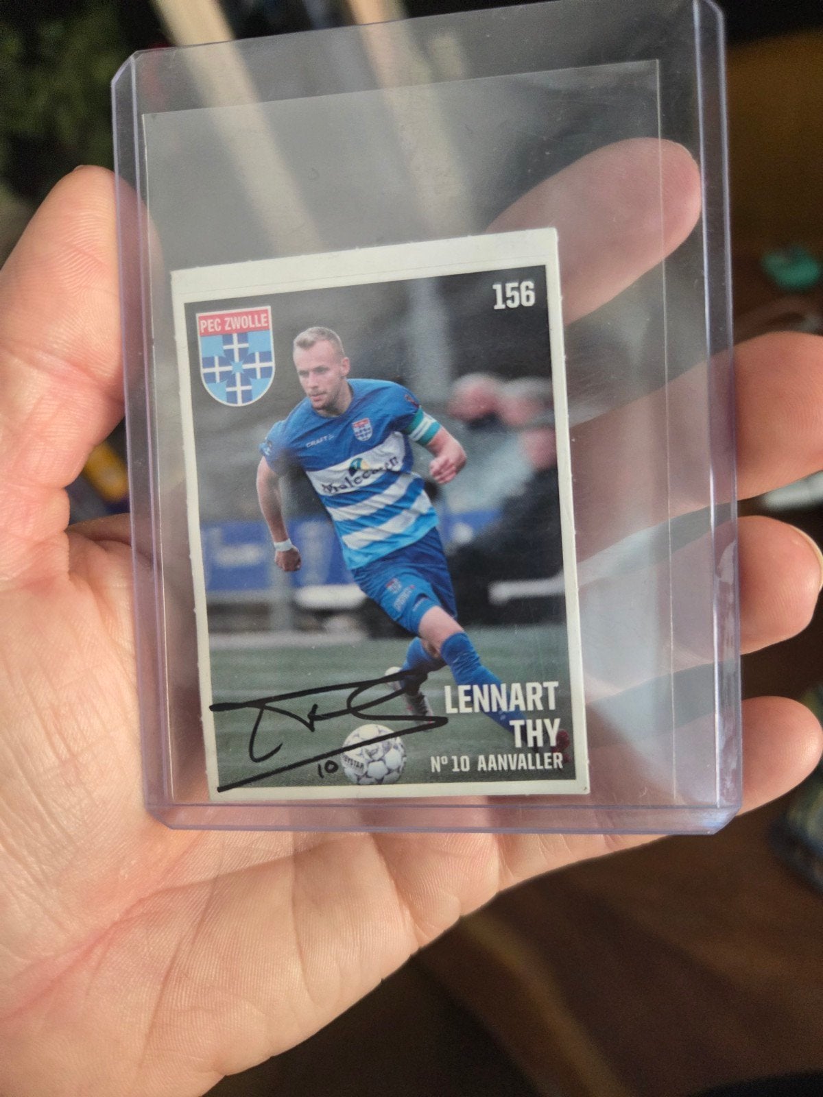 Lennart Thy PEC Zwolle Spelerskaart met handtekening, Ophalen of Verzenden, Zo goed als nieuw, Overige binnenlandse clubs, Poster, Plaatje of Sticker