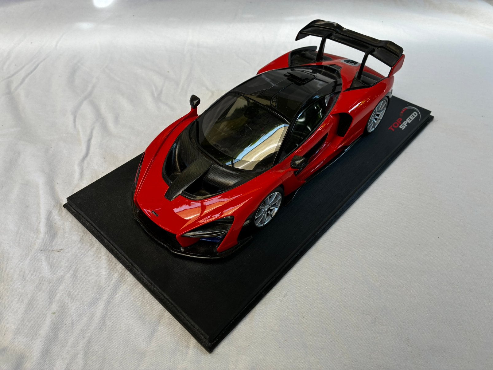 MCLAREN SENNA HELIOS ORANGE 1:18 TOP SPEED, Ophalen of Verzenden, Zo goed als nieuw, Auto, Overige merken
