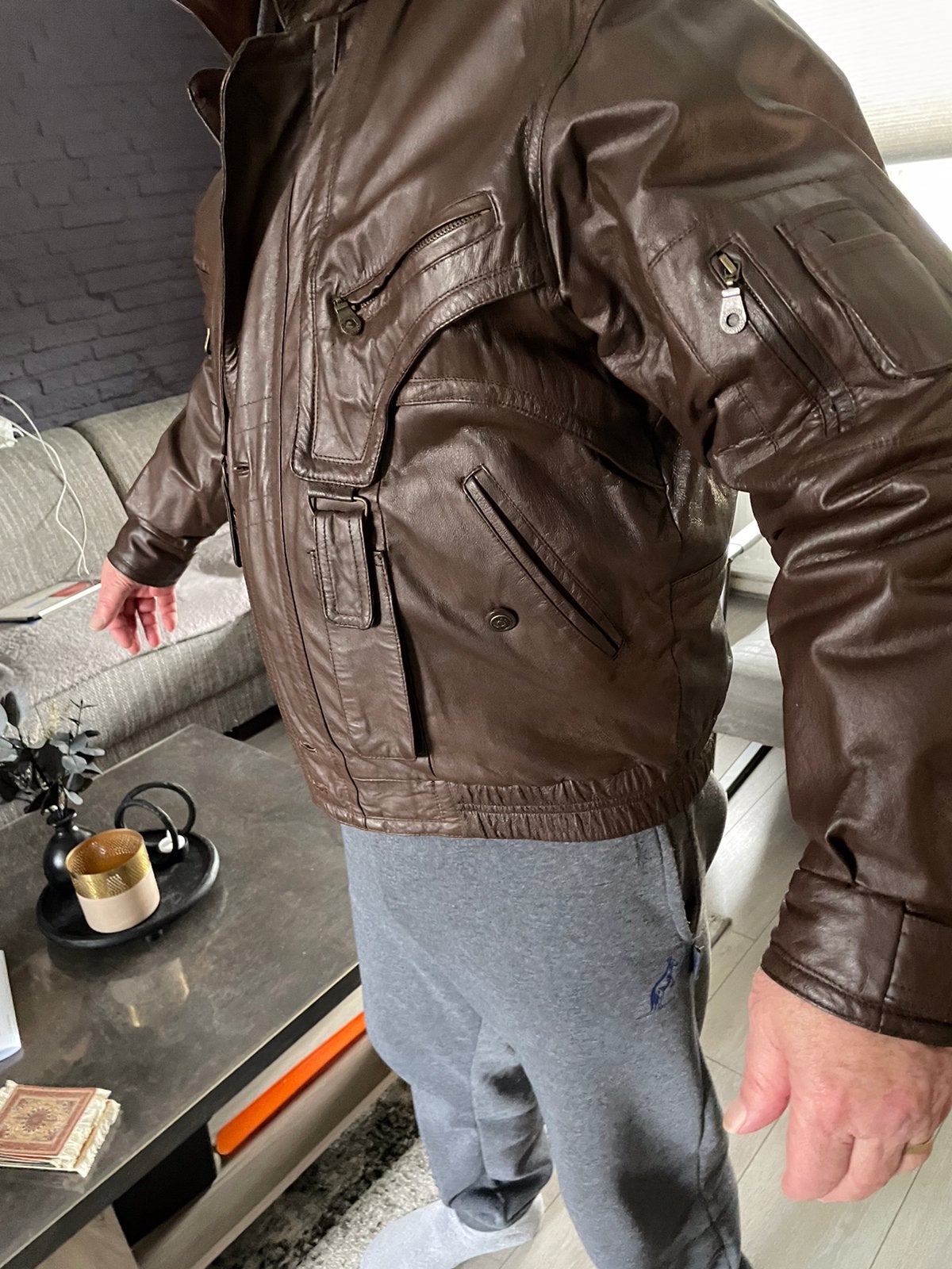 Leren Piloten jas Te Koop, Kleding | Heren, Maat 52/54 (L), Bruin, Ophalen of Verzenden, Zo goed als nieuw
