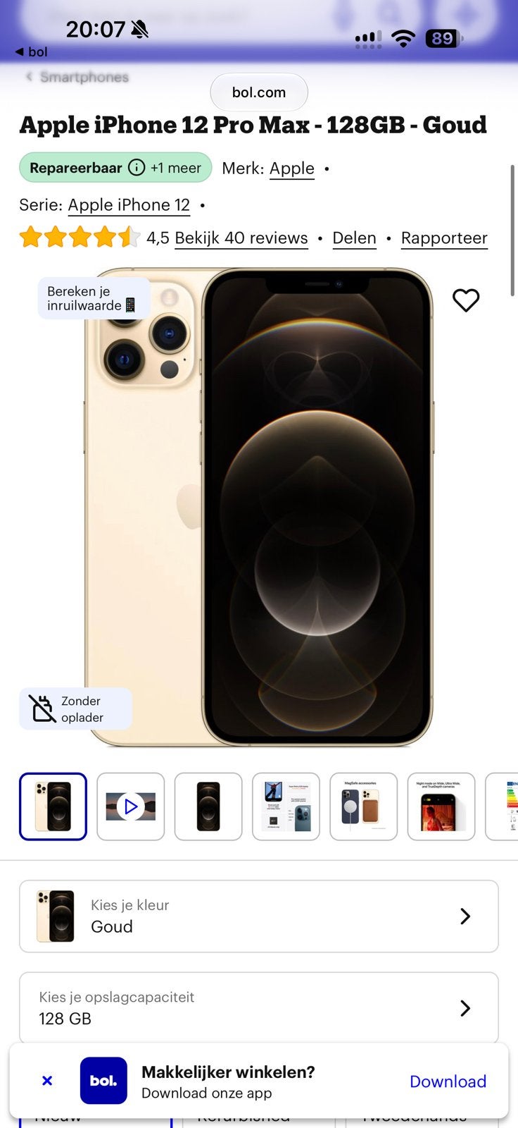 Foto 9 van Iphone 12 Pro Max Goud 128GB
