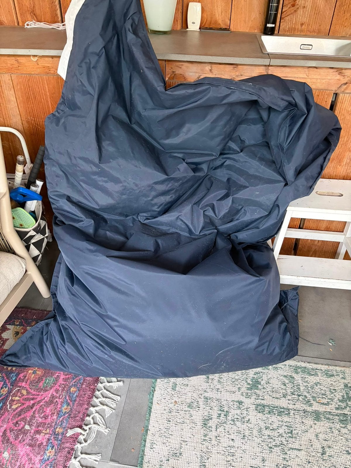 Donkerblauwe zitzak XL, Ophalen, Gebruikt, Blauw, Zitzak