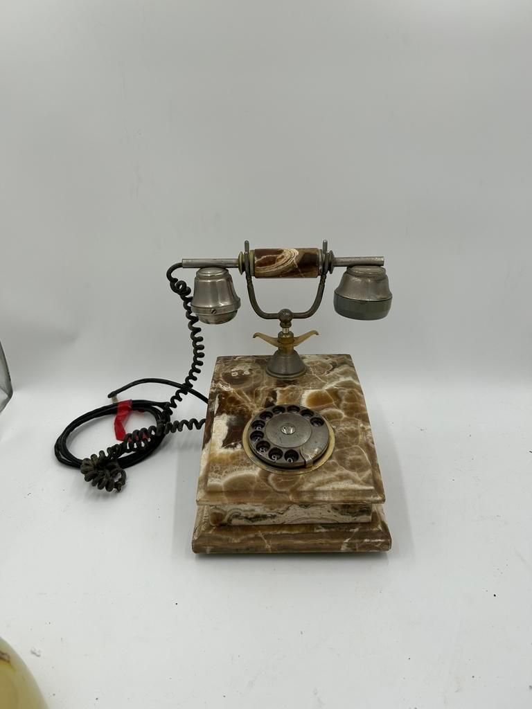 Vintage Blikvanger: Unieke Onyx Marmeren Telefoon, Ophalen of Verzenden