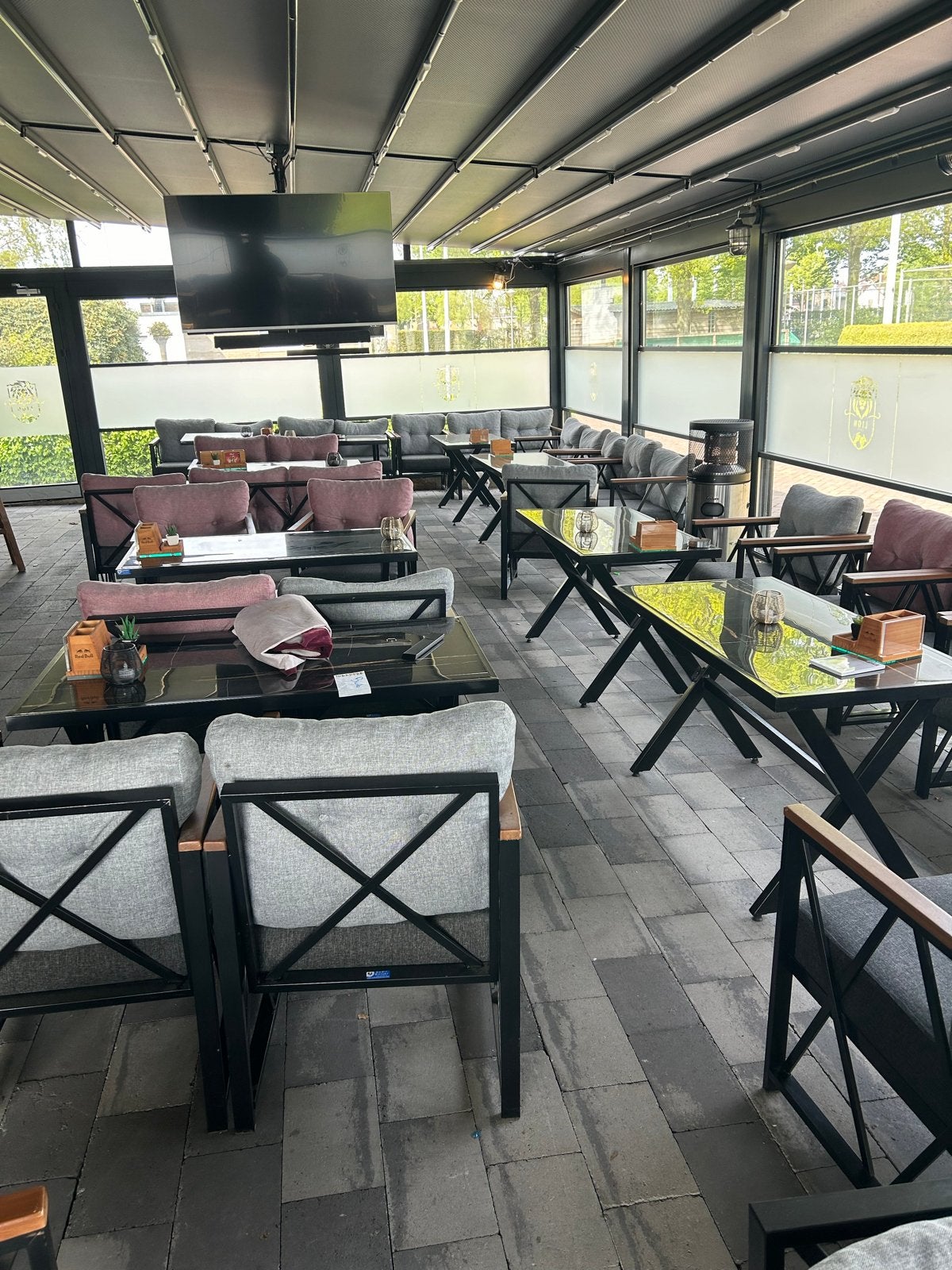 Luxe aluminium terrasoverkapping met louvre dak – snel weg, Ophalen, Gebruikt, Meubilair