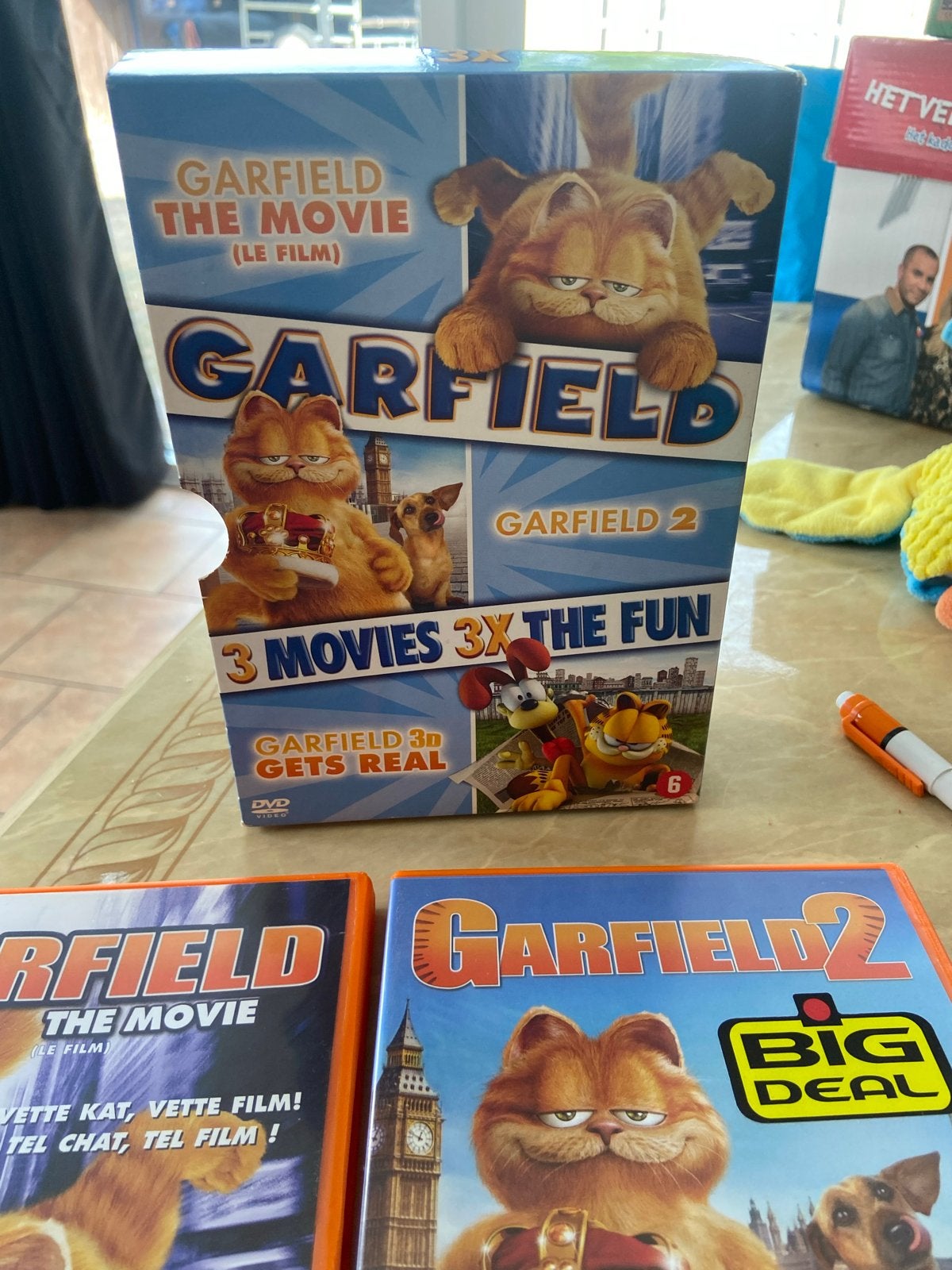 Garfield Film Collectie: The Movie, 2 & 3D Gets Real DVD, Animatie, Nederlands, Zo goed als nieuw, Inclusief doosje