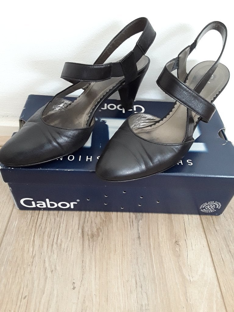 Gabor Zwarte Pumps Met Bandjes Maat 6 = Maat 39, Pumps, Zwart, Gabor, Ophalen of Verzenden
