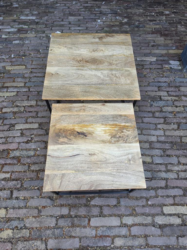 Set van 2 inschuifbare salontafels, Huis en Inrichting, Ophalen, Gebruikt, 50 tot 100 cm, 50 tot 100 cm