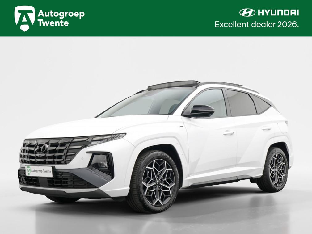 Hyundai Tucson 1.6 T-GDI N Line Sky | Hybride zonder stekker, Gebruikt, 4 cilinders, 1650 kg, Wit