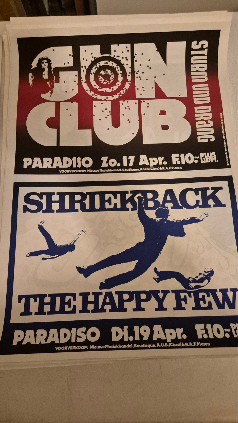Originele concert Paradiso Poster Gunclub Shriekback 1983, Verzamelen, Posters, Verzenden, Nieuw, A1 t/m A3