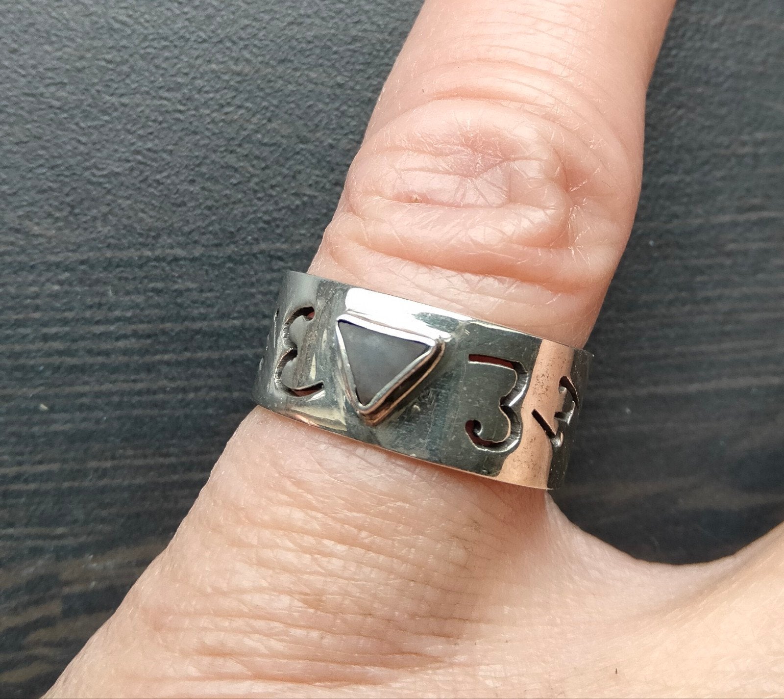 abalone 925 zilveren ring maat 17,25 tot maat 18,25, Verzenden, Nieuw, 17 tot 18, Dame