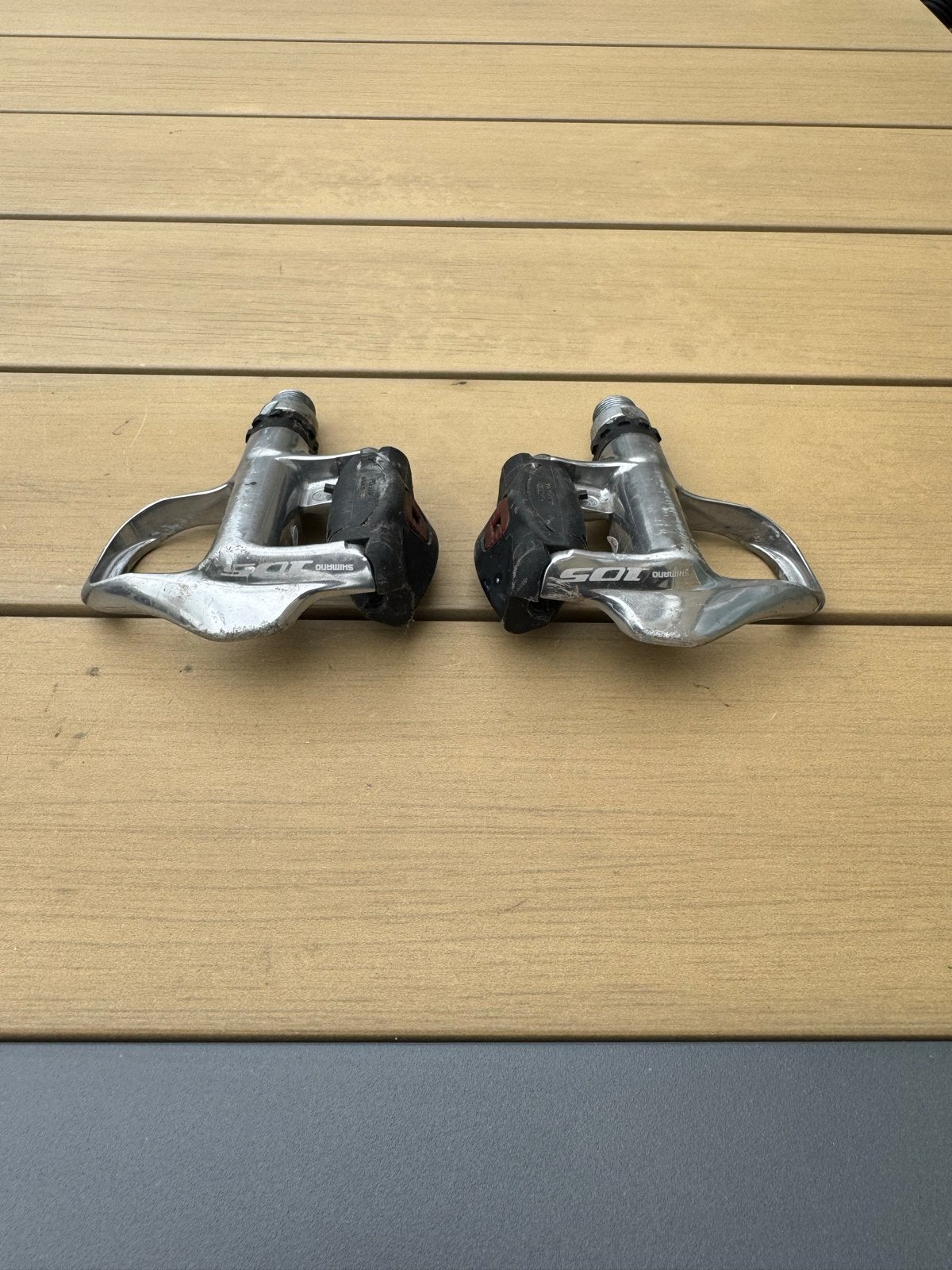 Shimano 105 SPD-SL Pedalen - Gebruikt, Fietsen en Brommers, Fietsonderdelen, Ophalen of Verzenden, Gebruikt, Racefiets, Crankstel of Pedalen
