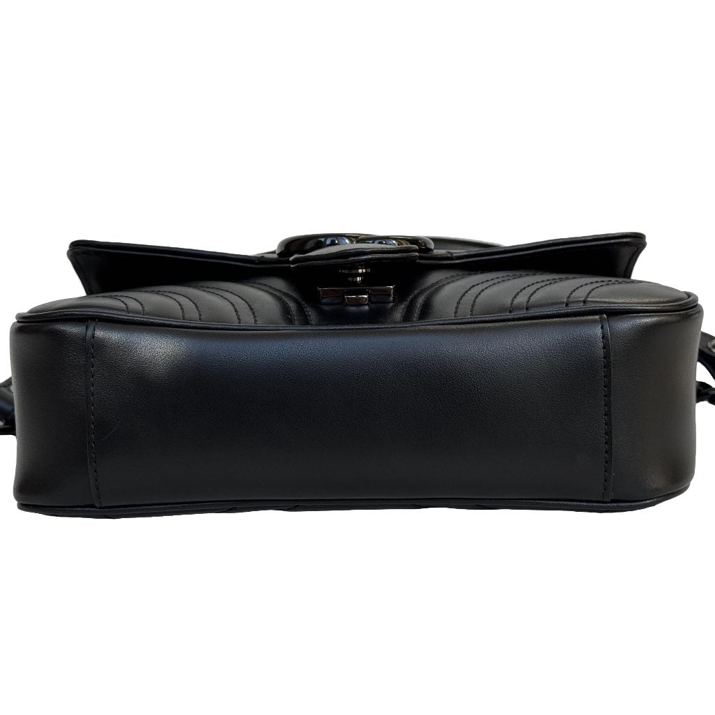 Gucci marmont matelasse mini small zwart so black tas image 6