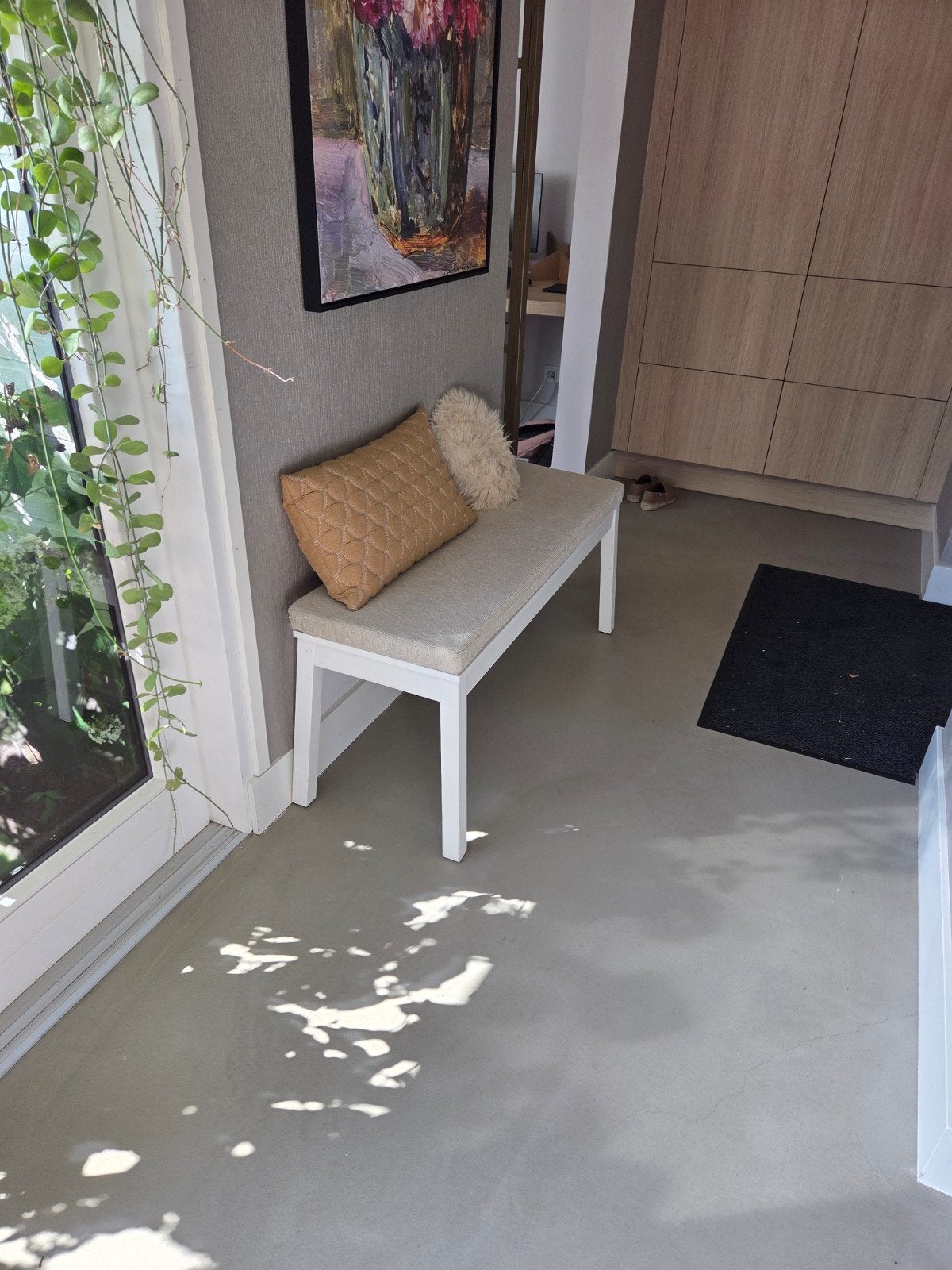 Halbankje met op maat gemaakt kussen, Ophalen, Gebruikt, Eén