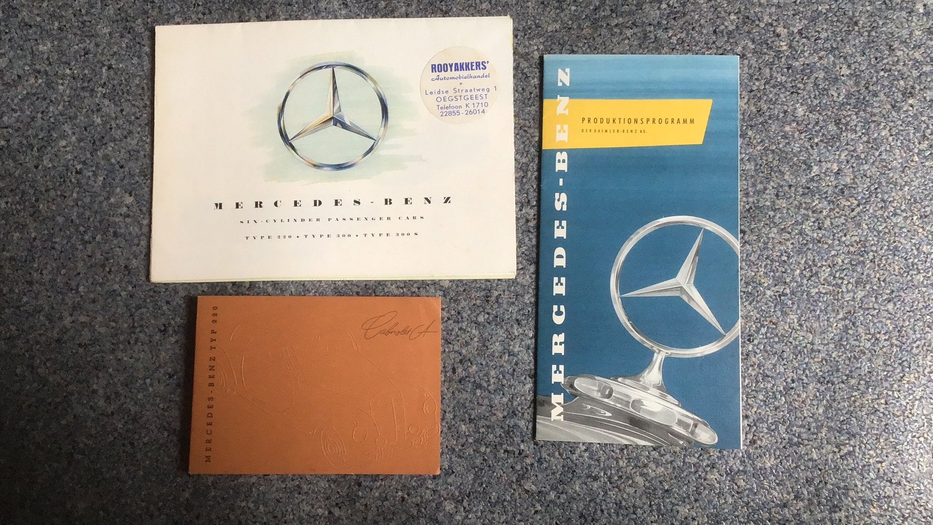 MERCEDES FOLDERS VOOR 1960 LOT 3x UNIEK ZELDZAAM TIJDSBEELD, Ophalen of Verzenden, Zo goed als nieuw, Mercedes