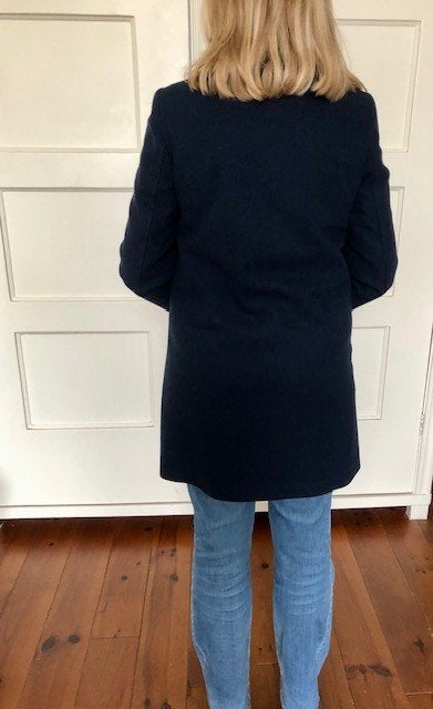 Warme donkerblauwe jas Benetton maat 36, Blauw, Benetton, Ophalen of Verzenden, Zo goed als nieuw