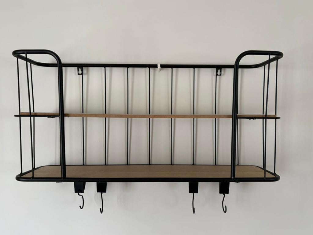Wandrekje metaal en hout, Huis en Inrichting, Woonaccessoires | Wandplanken en Boekenplanken, Ophalen of Verzenden, Zo goed als nieuw