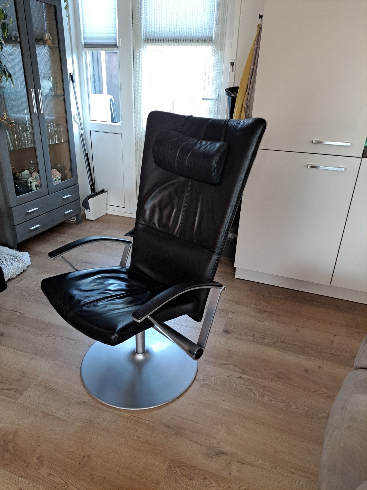 Lederen relaxfauteuil, Ophalen, Gebruikt, Minder dan 75 cm, 50 tot 75 cm