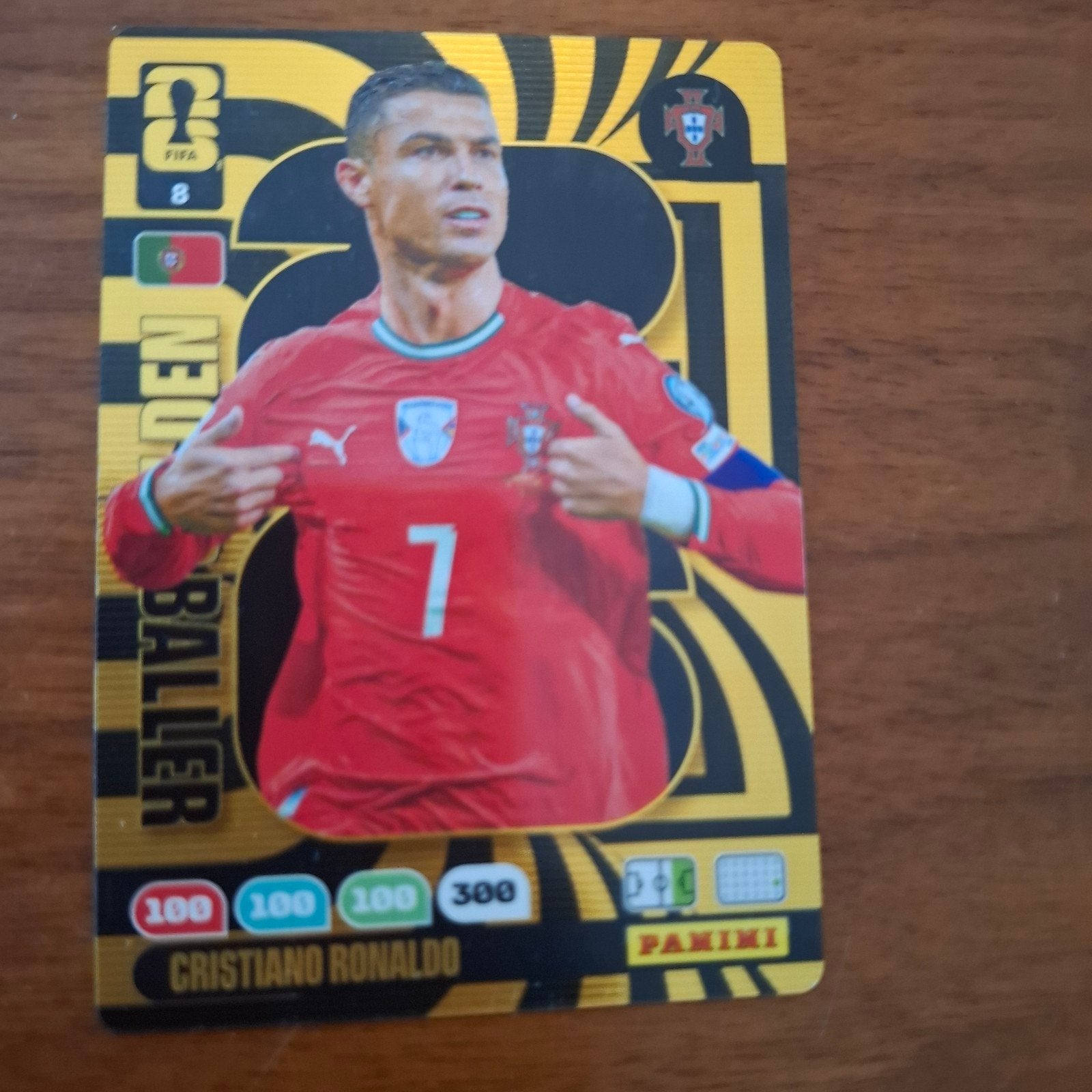 Cristiano Ronaldo Golden Baller FIFA World Cup 2026 Panini, Ophalen of Verzenden, Zo goed als nieuw, Buitenlandse clubs, Spelerskaart