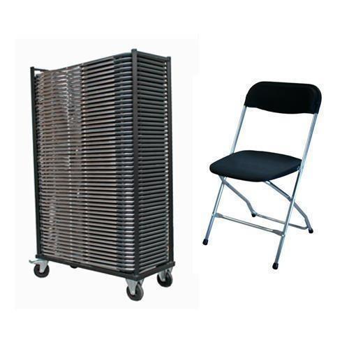 Aanbieding 50 klapstoelen Chroom - Zwart + kar, Ophalen of Verzenden, Nieuw, Versiering, Abraham of Sarah