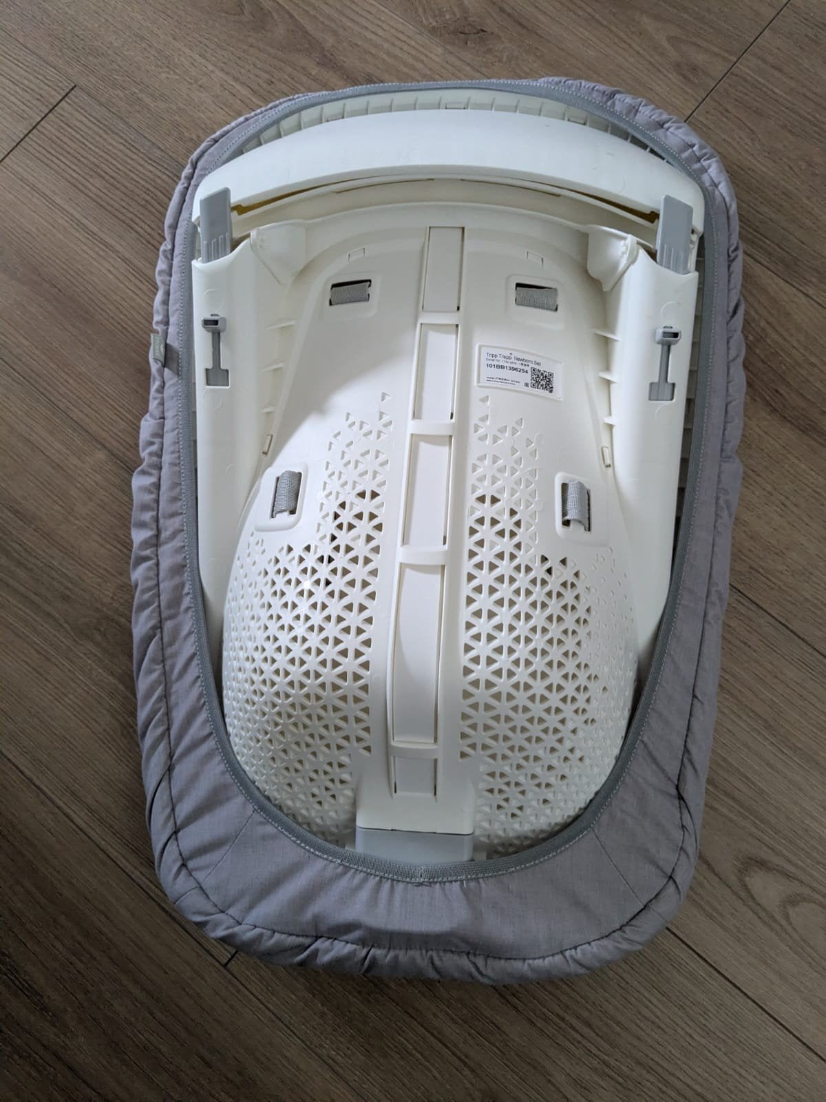 Stokke Tripp Trapp Newborn Set - Wit/Grijs, Overige methoden, Zo goed als nieuw, Ophalen, 0 t/m 10 kg