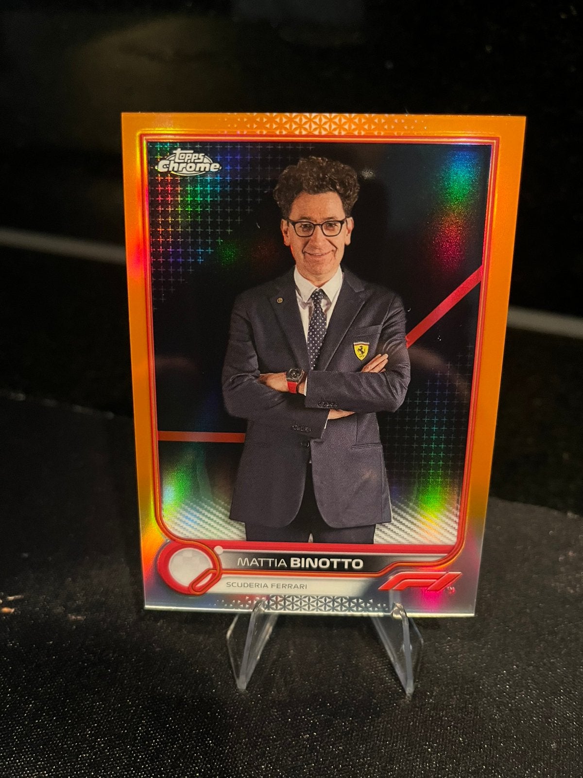 Topps Chrome F1 Mattia Binotto Oranje Parallel, Ophalen of Verzenden, Zo goed als nieuw, Plaatje