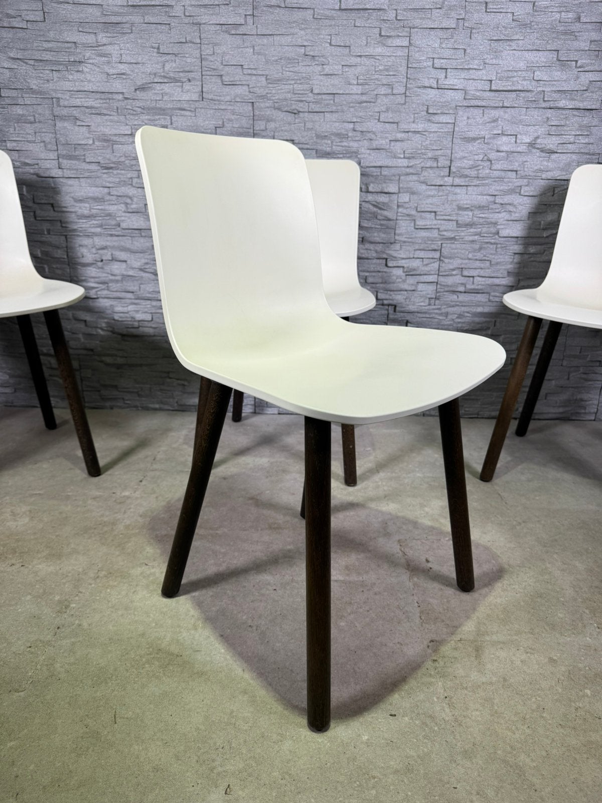 6 X originele Vitra HAL Wood Stoelen. SETPRIJS!, Huis en Inrichting, Gebruikt, Wit, Vitra design, Ophalen of Verzenden