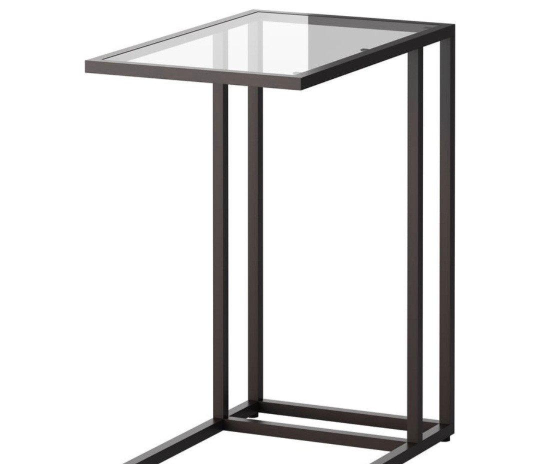 IKEA VITTSJÖ Laptoptafel - Zwart/Glas, Ophalen, Modern, Industrieel, 55 tot 75 cm, 60 cm of meer