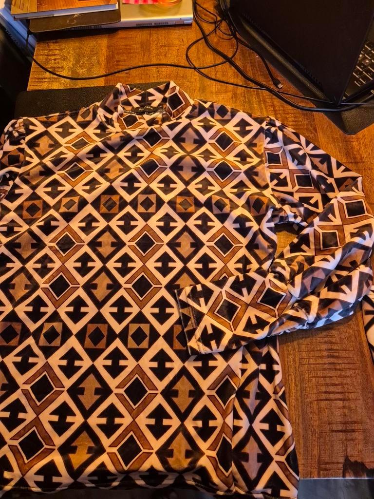 PESCARA Trui met geometrisch patroon - Maat XXL, Bruin, Maat 46/48 (XL) of groter, Ophalen of Verzenden, Zo goed als nieuw