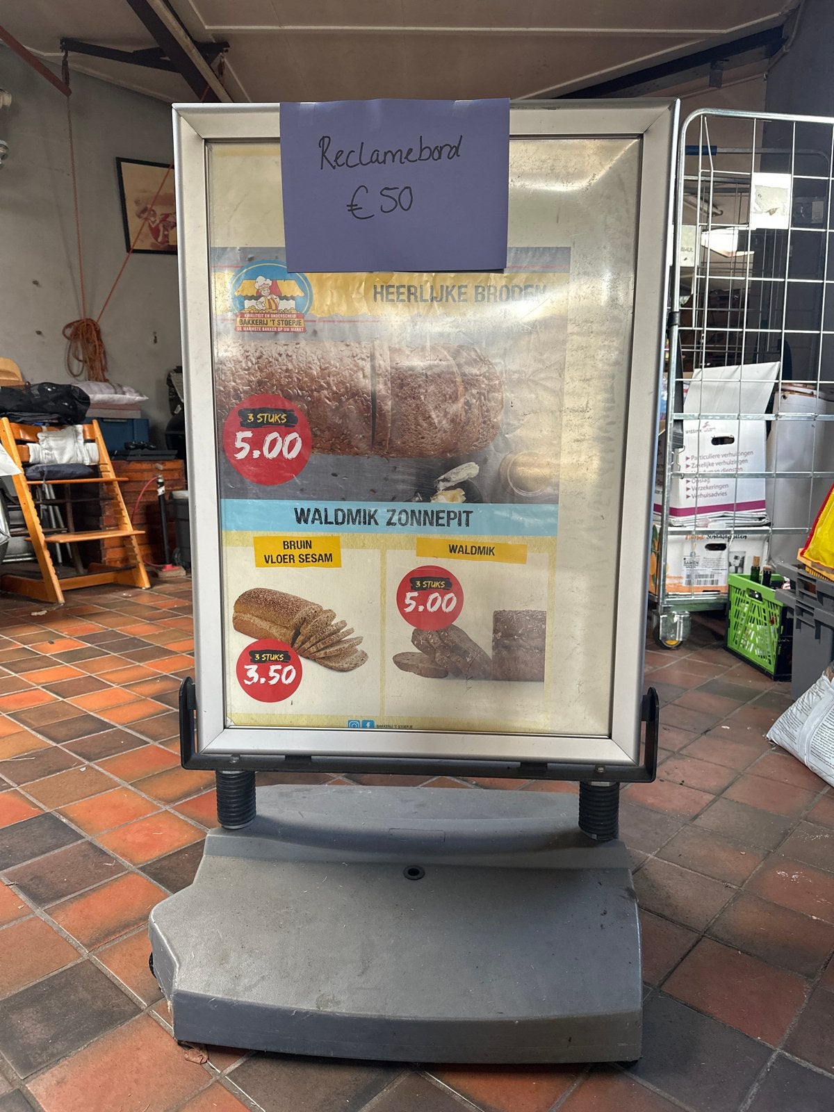 Verrijdbaar Reclamebord - Windbestendig A1, Ophalen, Gebruikt, Reclamebord