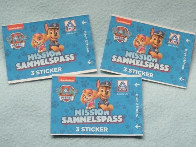 1 EURO OF GRATIS 3x 3 Paw Patrol stickers vd Duitse Aldi, Ophalen, Nieuw, Tv, Overige typen
