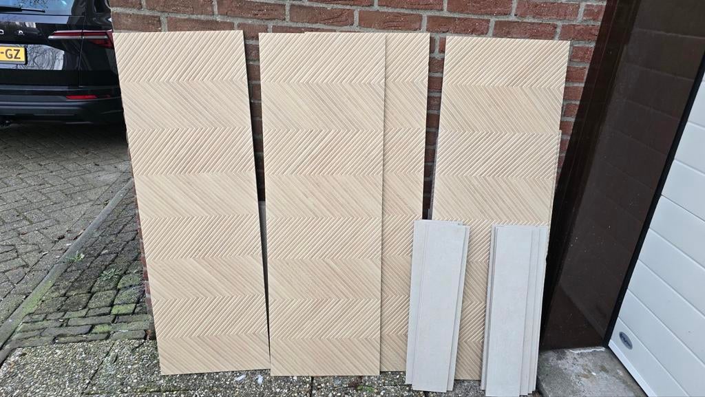 Gratis visgraat wandtegels badkamer, Doe-het-zelf en Verbouw, Tegels, Nieuw, Minder dan 5 m², Wandtegels, Keramiek