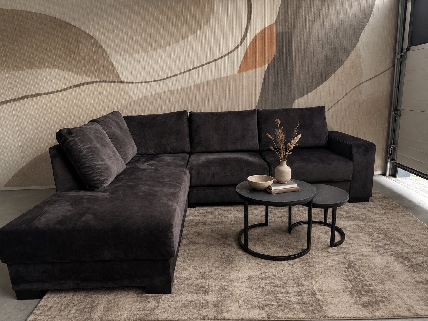 DAGDEAL Hoekbank Roma Antraciet velvet, Ophalen, 250 tot 300 cm, Eric kuster richmond modern, -