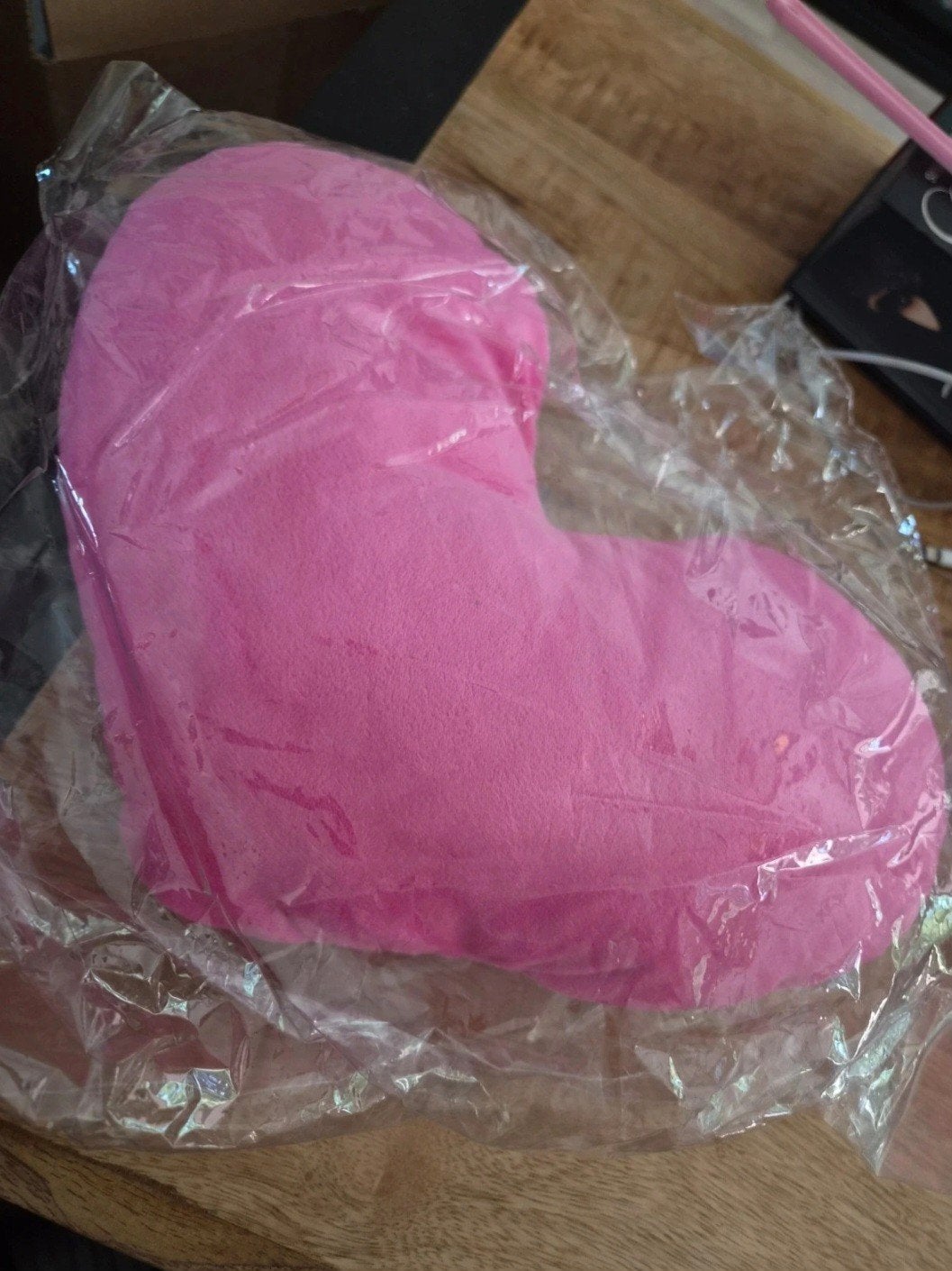 Roze hartvormig sierkussen - Nieuw, Nieuw, Ophalen of Verzenden, Sierkussen, Roze