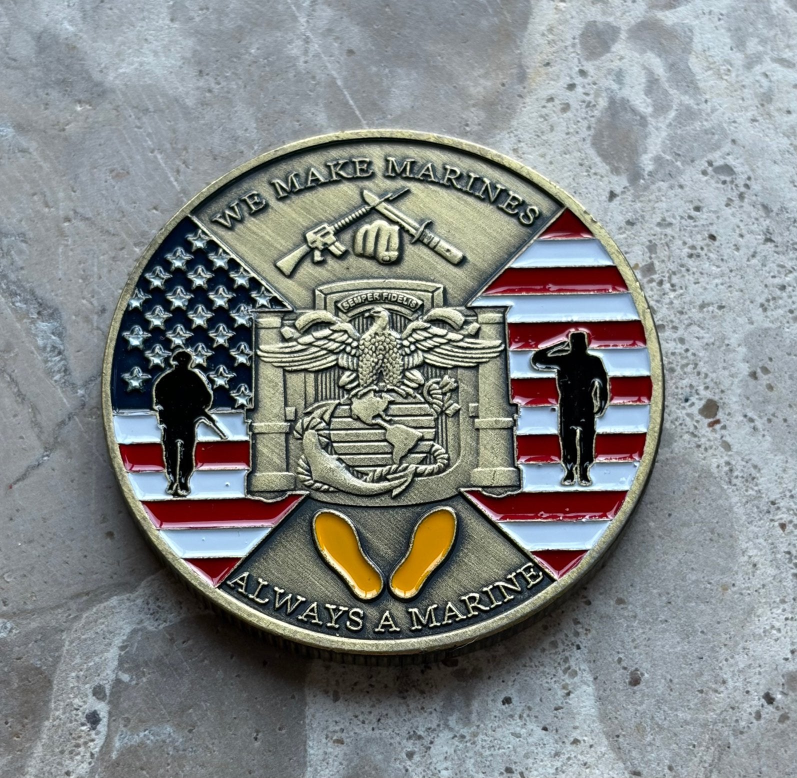 US Marine Corps coin, Ophalen of Verzenden, Marine, Amerika, Embleem of Badge