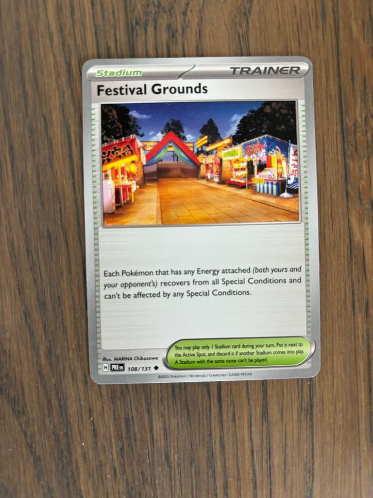Pokémon TCG: Festival Grounds Trainer Kaart (108/131), Ophalen of Verzenden, Zo goed als nieuw, Losse kaart
