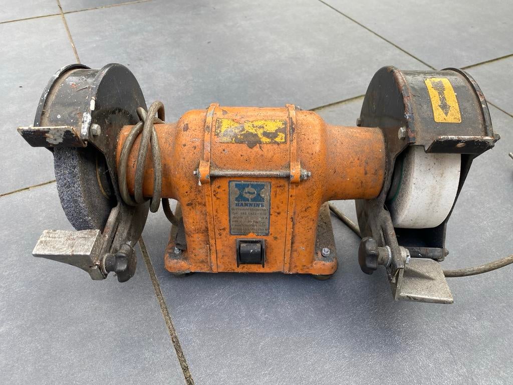 Hanning dubbele slijpmachine, Ophalen of Verzenden, Gebruikt, Minder dan 700 watt, Werkbankslijpmachine