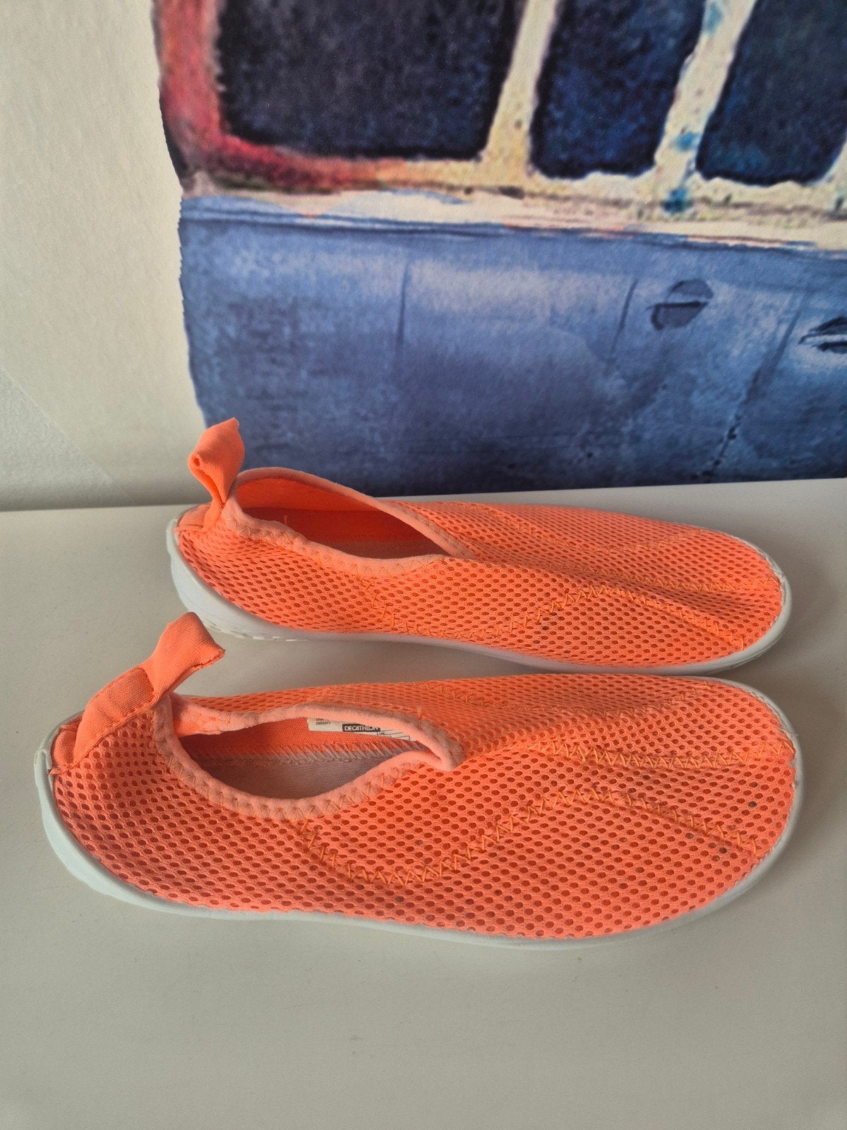 Oranje waterschoenen Decathlon maat 34-35, Watersport en Boten, Watersportkleding, Kind, Zeil- of Surfschoenen, Ophalen of Verzenden