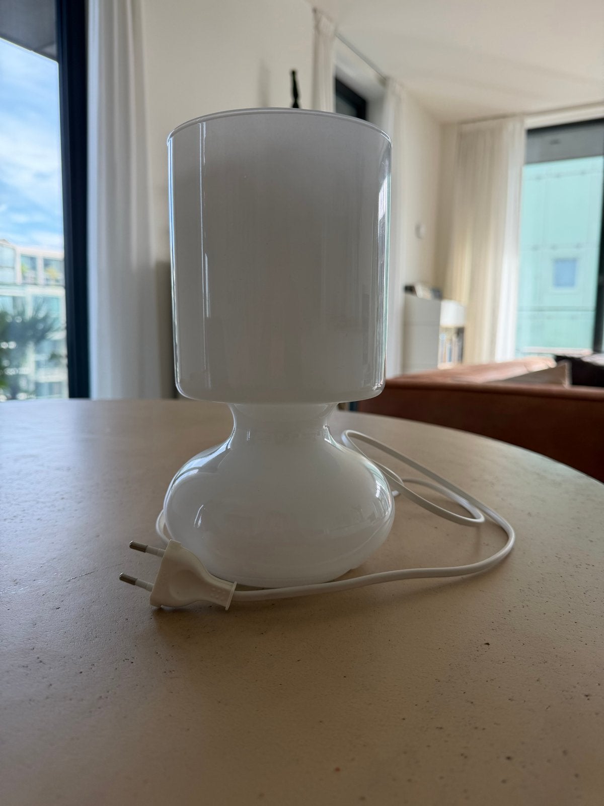 Vintage Lykta Ikea tafel/nachtlamp wit - zeer goede staat!, Vintage, Nachtlamp, Wit, Ophalen of Verzenden
