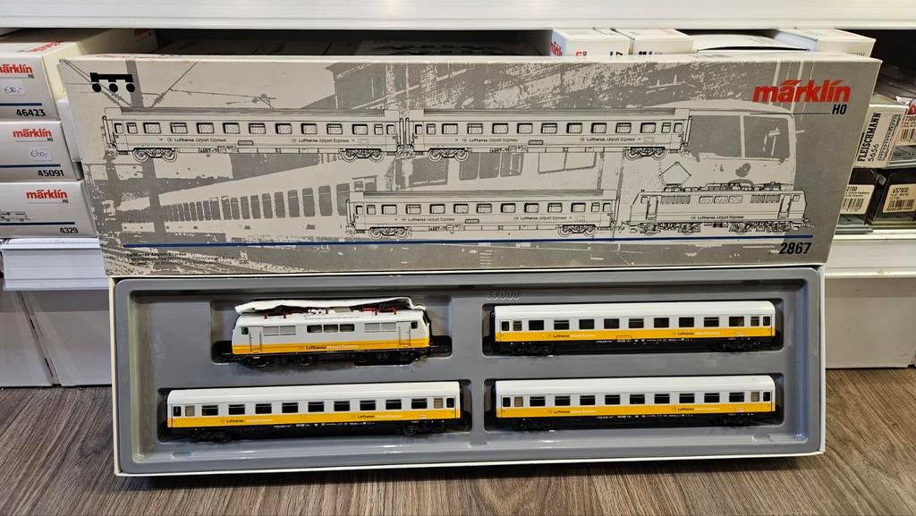 Marklin 2867 Lufthansa Airport Express treinset 4-delig dig., Wisselstroom, Ophalen of Verzenden, NS, Märklin
