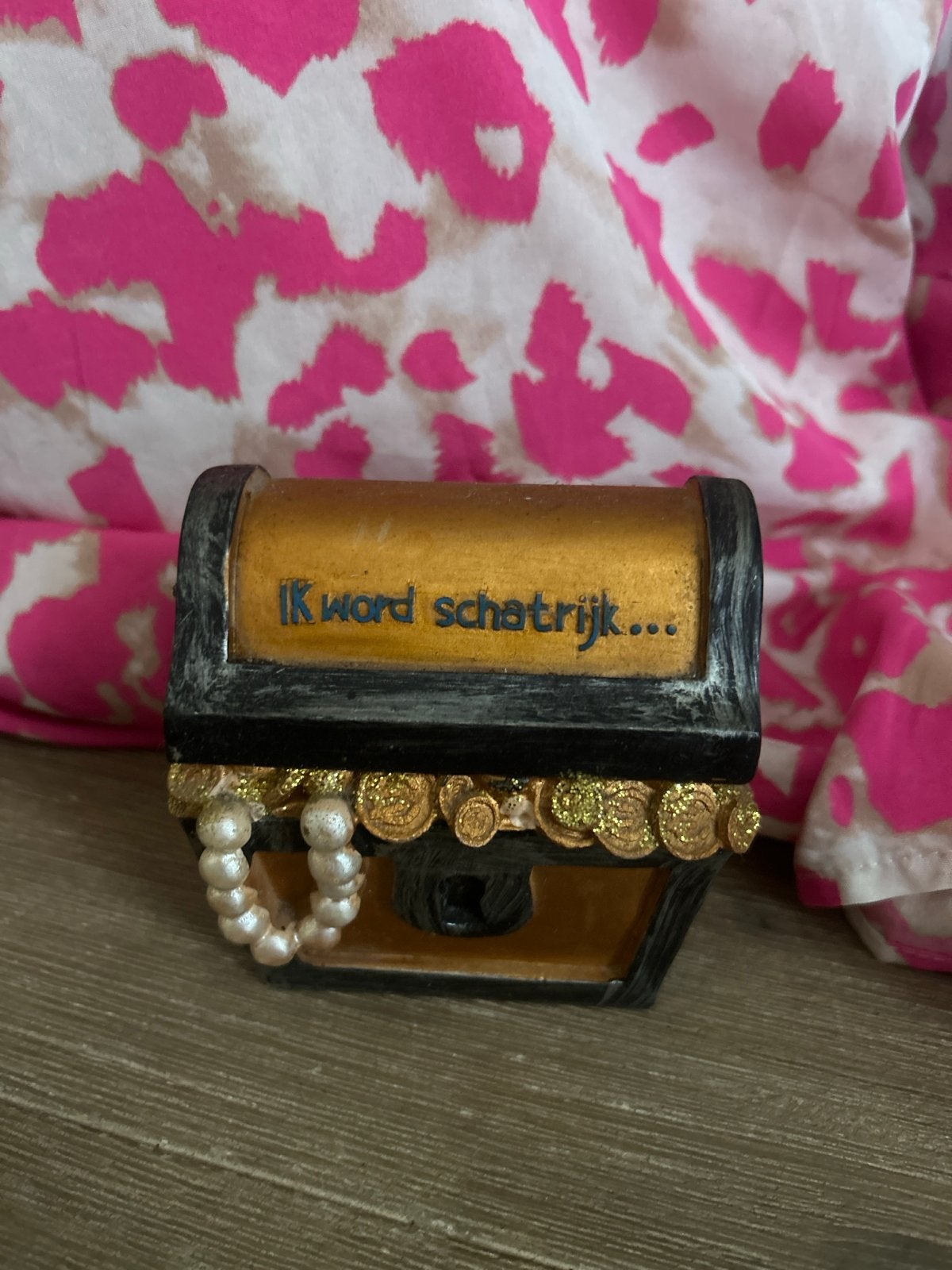 Schatkistje 'Ik word schatrijk...' - Decoratie, Ophalen, Gebruikt