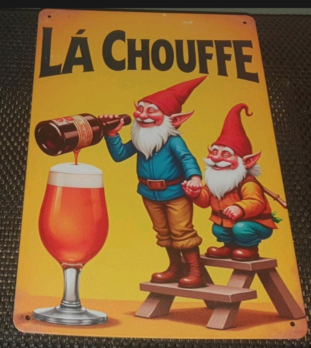 De Ultieme Blikvanger voor uw Man cave: La Chouffe Wandbord!, Ophalen of Verzenden, Nieuw, Reclamebord, Plaat of Schild, Overige merken