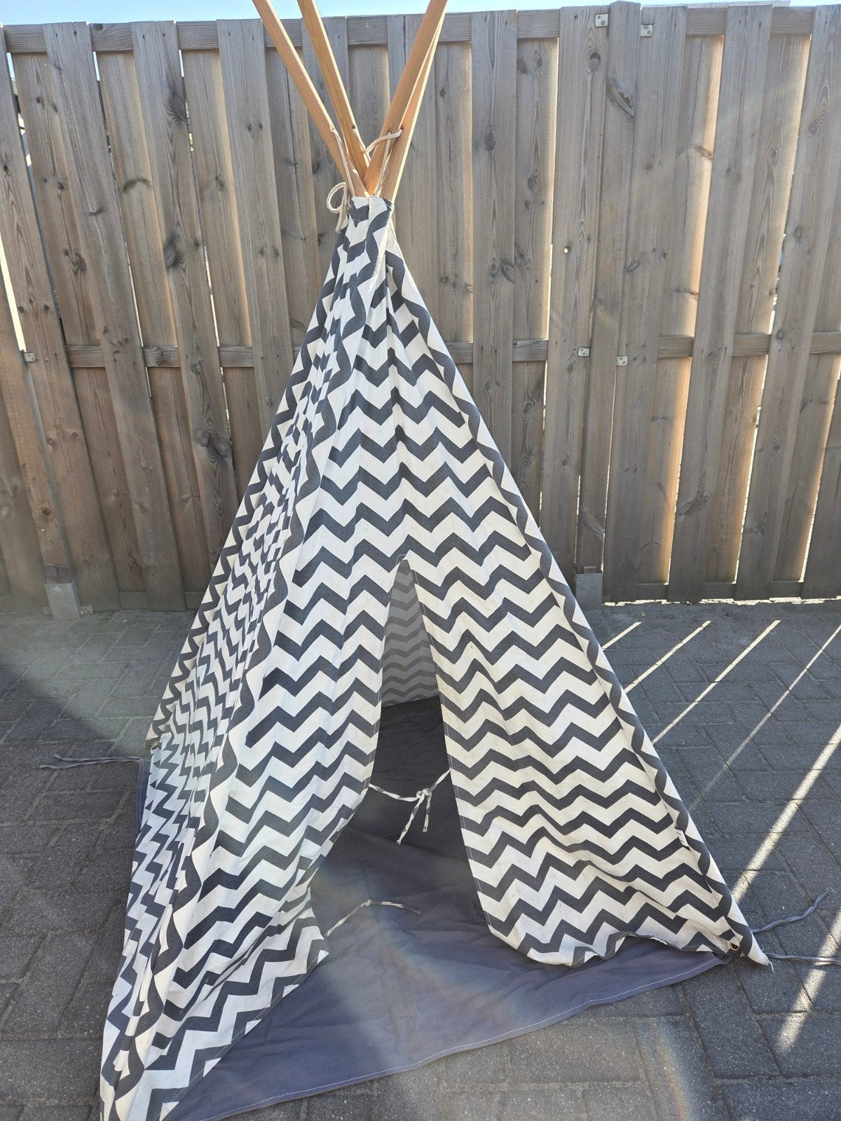 Speelhuisje Tipi Tent voor Kinderen - blauw/Wit Zigzag, Kinderen en Baby's, Speelgoed | Speeltenten, Ophalen, Gebruikt