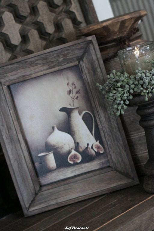 Houten schilderijlijst met afbeelding, Www.jufbrocante.nl, Www.jufbrocante.nl, Nieuw, Ophalen of Verzenden